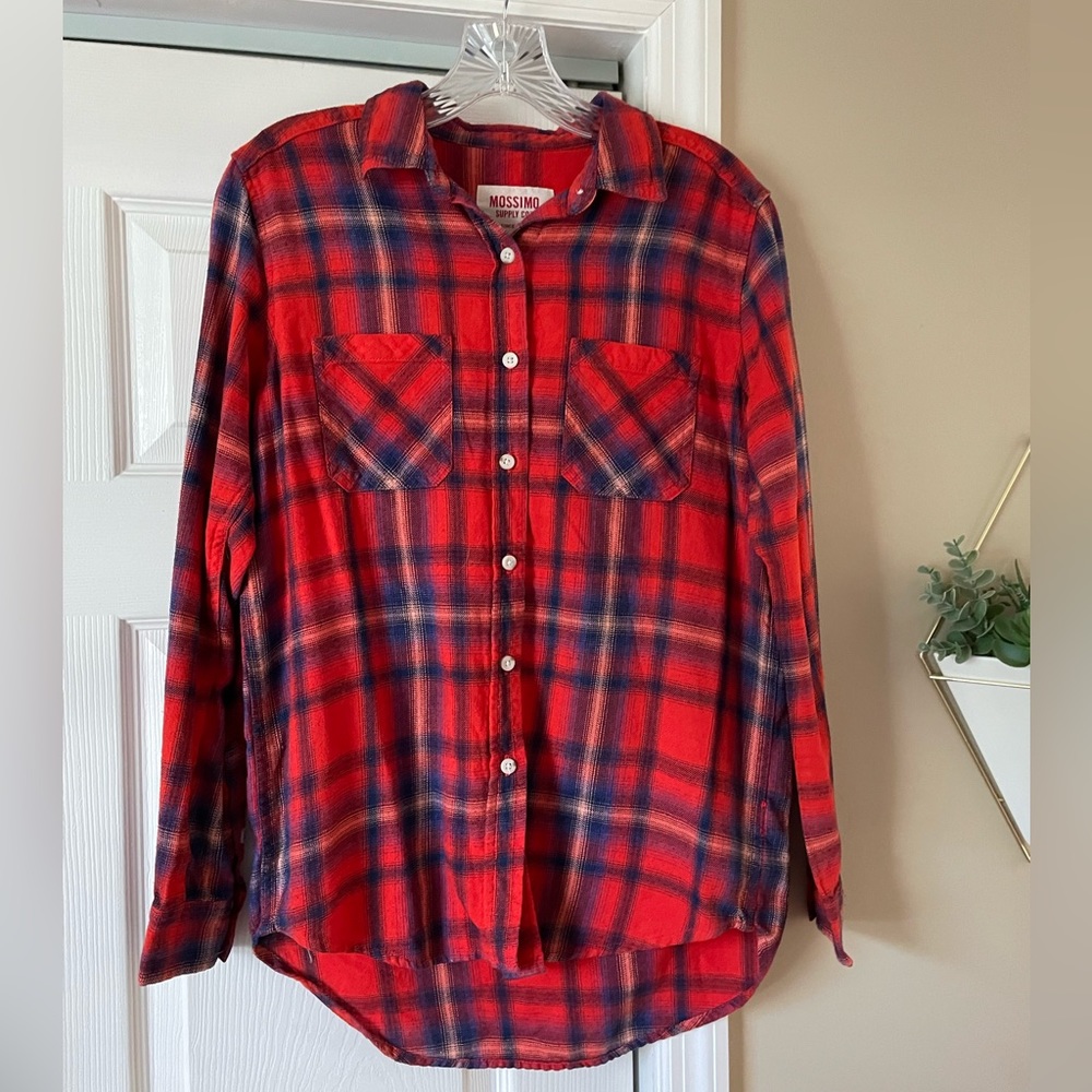 Mossimo Supply Co Long Sleeve Plaid Top